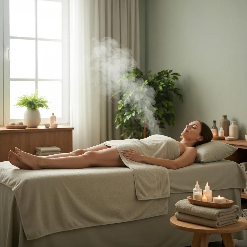Detox body wrap treatment in a serene spa setting, highlighting holistic wellness and rejuvenation